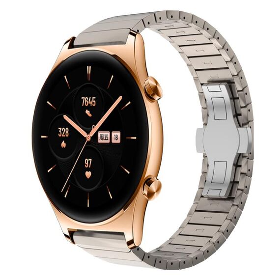 Per Honor Watch GS 3 22mm Cinturino in lega con fibbia a farfalla con vernice a perline (colore titanio)