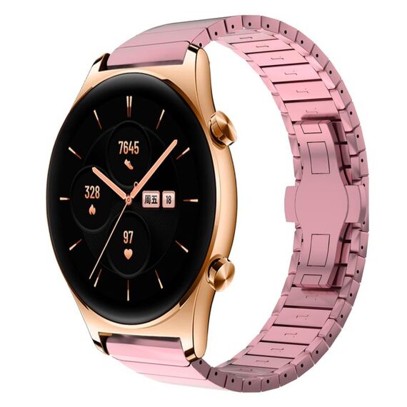 Per Honor Watch GS 3 22mm One Bead Paint Butterfly Buckle Alloy Watch Band (Rosa)