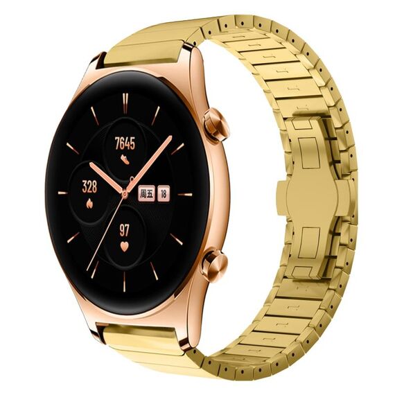 Per Honor Watch GS 3 22mm One Bead Paint Butterfly Buckle Alloy Watch Band (oro)