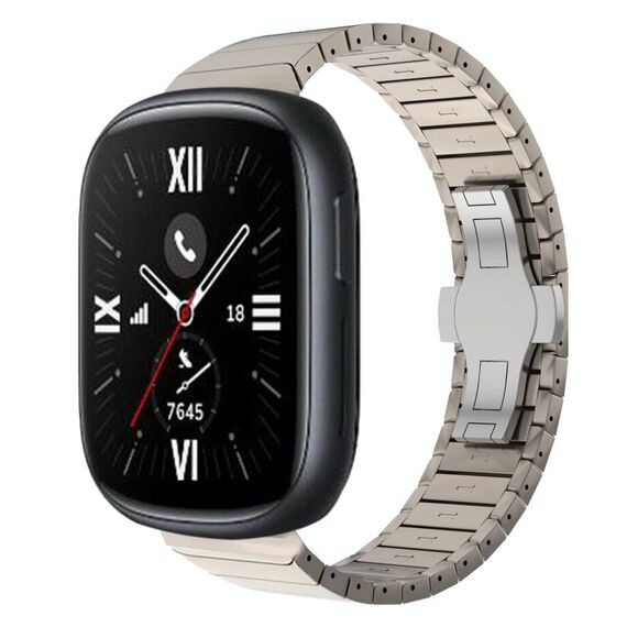 For Honor Watch 4 22mm Cinturino in lega con fibbia a farfalla con vernice a perline (colore titanio)