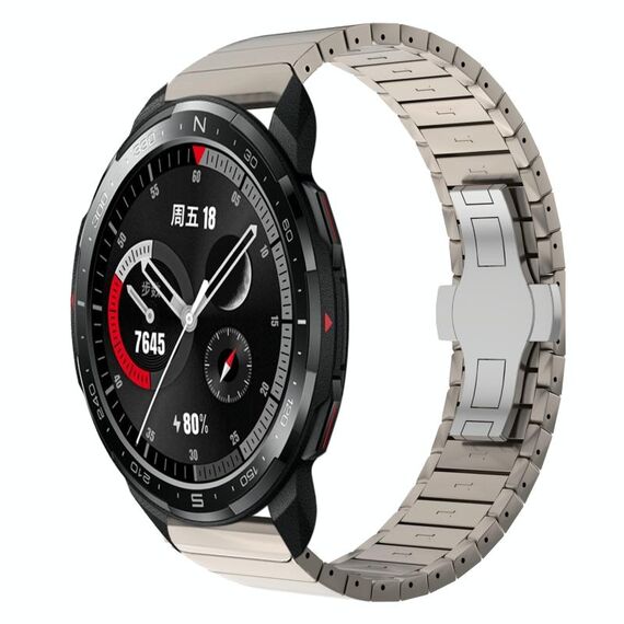 Per Honor Watch GS Pro 22mm Cinturino in lega con fibbia a farfalla con vernice a perline (colore titanio)