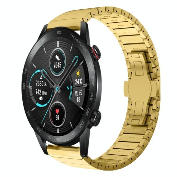 Per Honor Magic Watch2 46mm 22mm Cinturino per orologio in lega con fibbia a farfalla con vernice a perline (oro)