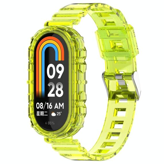 Per Xiaomi Smart Band 9/9 NFC Glacier Cinturino per orologio in TPU integrato con fibbia in metallo (giallo trasparente)