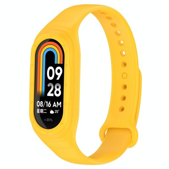 Per Xiaomi Smart Band 9/9 NFC cinturino in silicone integrato in tinta unita (giallo)