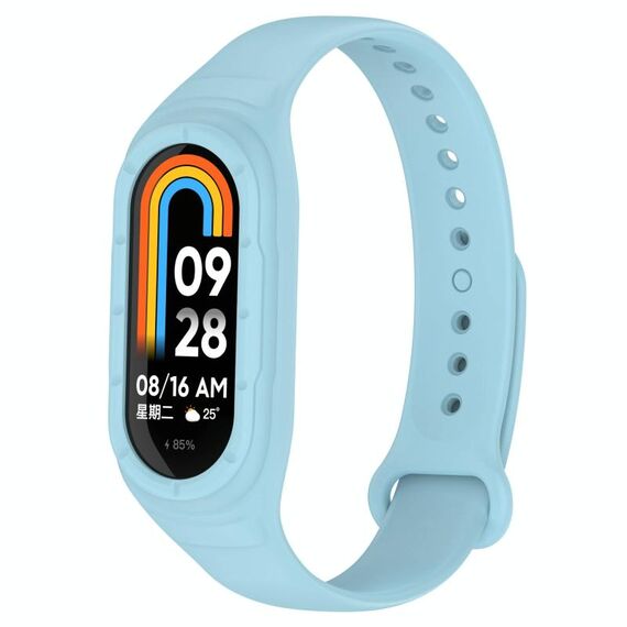 Per Xiaomi Smart Band 9/9 NFC cinturino in silicone integrato in tinta unita (azzurro)