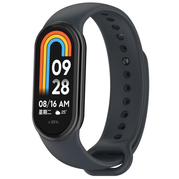 Per Xiaomi Smart Band 9/9 NFC connettore metallico cinturino in silicone tinta unita (grigio scuro)