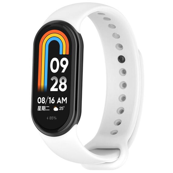 Per Xiaomi Smart Band 9/9 NFC connettore metallico cinturino in silicone tinta unita (bianco)