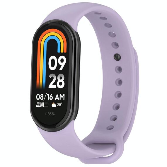 Per Xiaomi Smart Band 9/9 NFC connettore metallico cinturino in silicone tinta unita (viola)