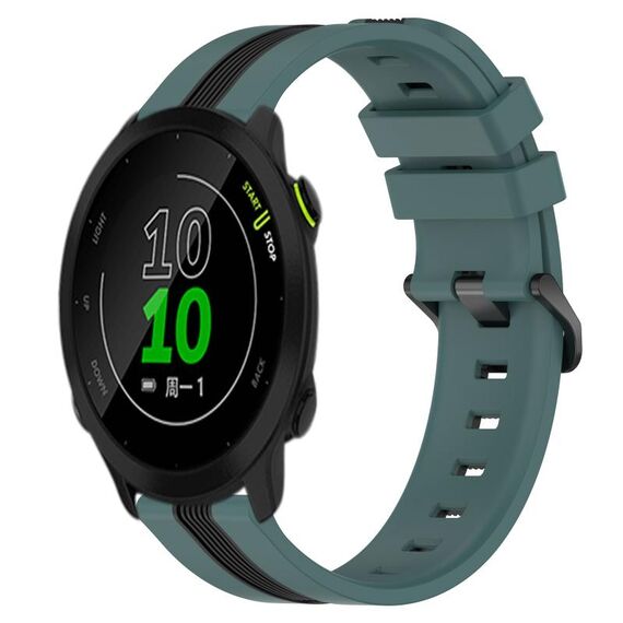 Per Garmin Forerunner 158 Cinturino in silicone bicolore verticale da 20 mm (verde + nero)