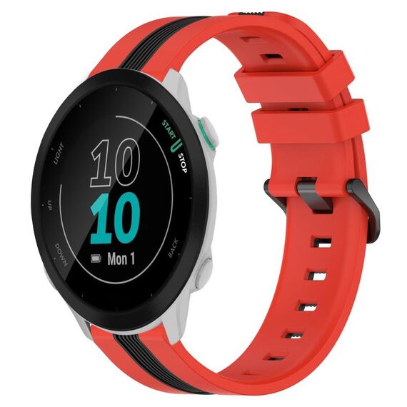 Per Garmin Forerunner 55 Cinturino in silicone bicolore verticale da 20 mm (rosso + nero)
