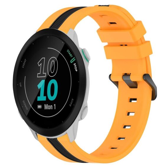 Per Garmin Forerunner 55 Cinturino in silicone bicolore verticale da 20 mm (giallo + nero)