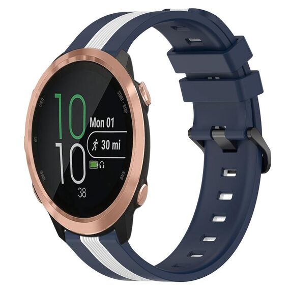 Per Garmin Forerunner 645 Music Cinturino in silicone bicolore verticale da 20 mm (blu + bianco)