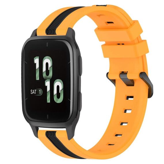Per Garmin Forerunner Sq2 Cinturino in silicone bicolore verticale da 20 mm (giallo + nero)