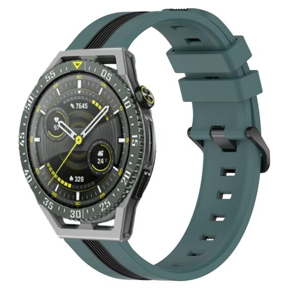 Per Huawei Watch GT 3 SE Cinturino in silicone bicolore verticale da 22 mm (verde + nero)