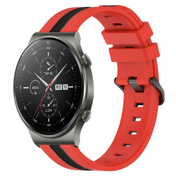 Per cinturino in silicone bicolore verticale da 22 mm Huawei GT2 Pro (rosso + nero)