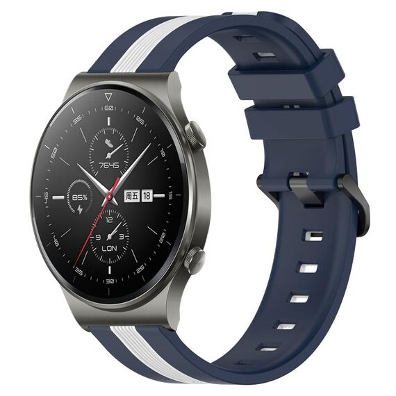 Per cinturino in silicone bicolore verticale da 22 mm Huawei GT2 Pro (blu + bianco)