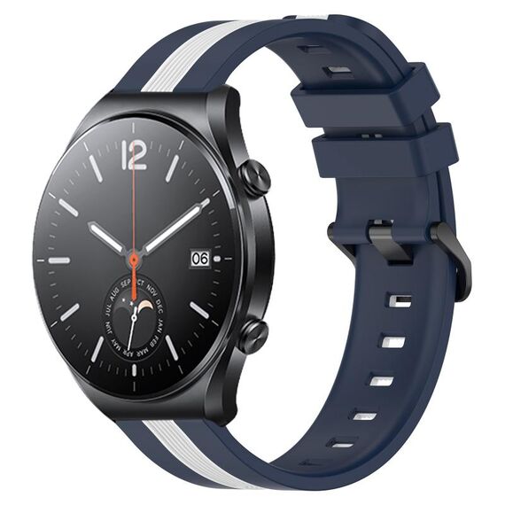 Per Xiaomi MI Watch S1 Cinturino in silicone bicolore verticale da 22 mm (blu + bianco)