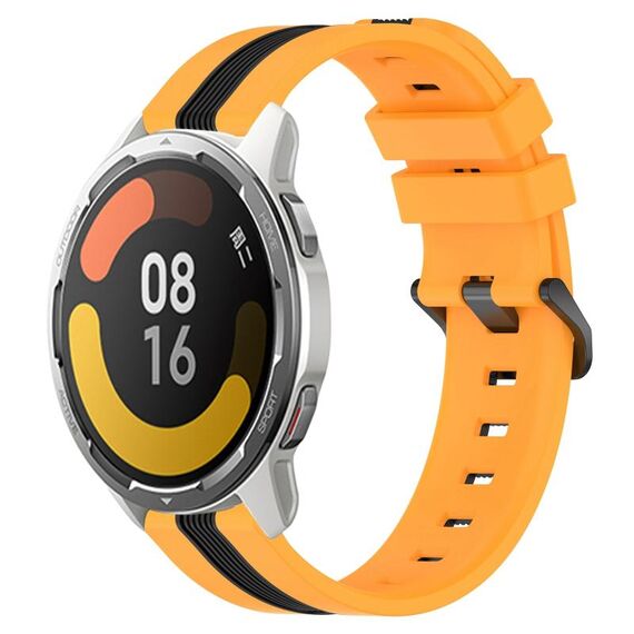 Per Xiaomi MI Watch Color 2 22mm Cinturino in silicone bicolore verticale (giallo + nero)
