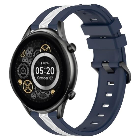 Per Xiaomi Haylou RT2 LS10 Cinturino in silicone bicolore verticale da 22 mm (blu + bianco)