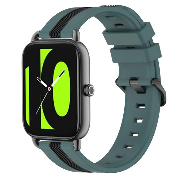 Per Xiaomi Haylou RS4 LS12 Cinturino in silicone bicolore verticale da 22 mm (verde + nero)