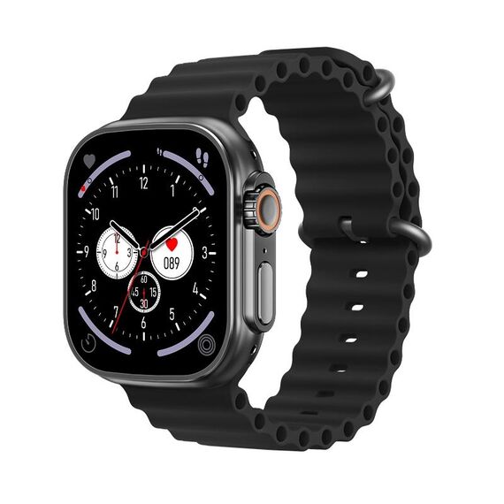 WS68 ULTRA Smart Watch con schermo a colori da 1,85 pollici, supporto monitoraggio della frequenza cardiaca/monitoraggio della pressione sanguigna (nero)