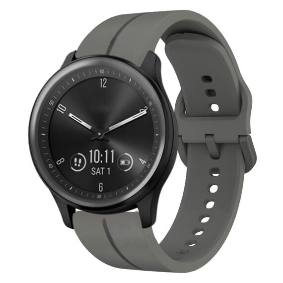 Per Garmin Vivomove Sport cinturino in silicone da 20 mm con cinturino (grigio scuro)