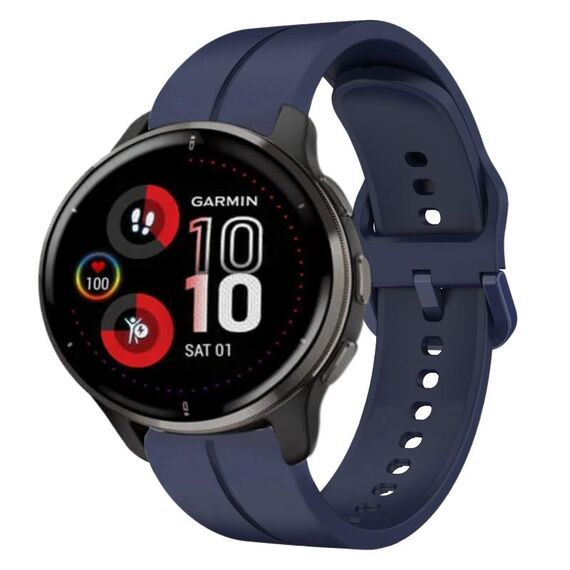 Per cinturino in silicone Garmin Venu 2 Plus 20mm Loop (blu navy)