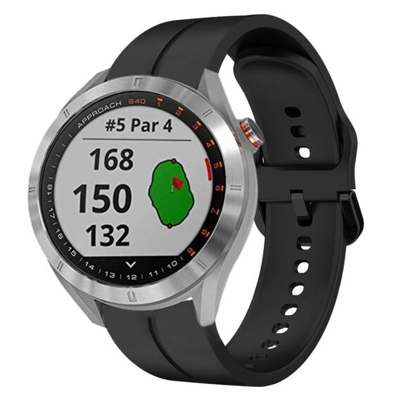 Per Garmin Approach S40 Cinturino in silicone da 20 mm con cinturino (nero)