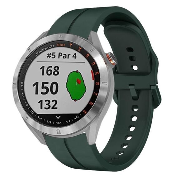 Per Garmin Approach S40 Cinturino in silicone da 20 mm con cinturino (verde scuro)