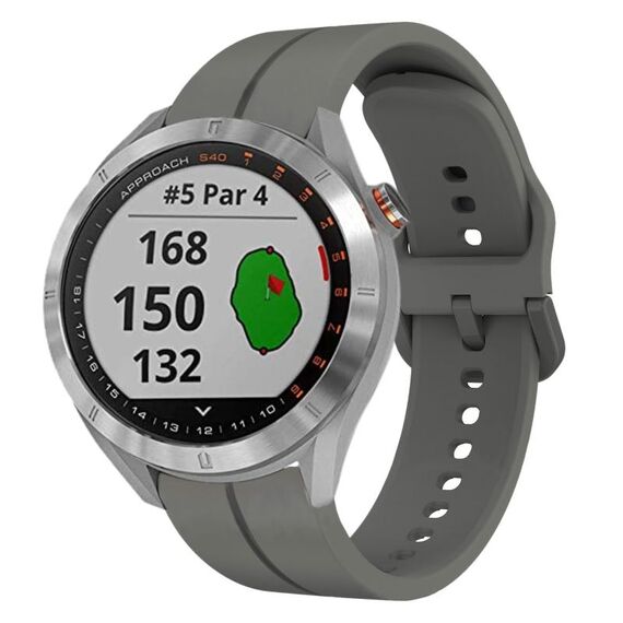 Per Garmin Approach S40 Cinturino in silicone da 20 mm con cinturino (grigio scuro)