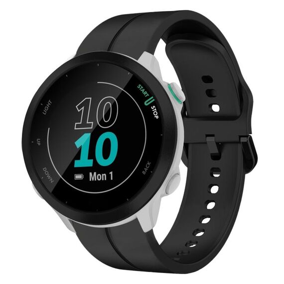Per Garmin Forerunner 55 cinturino in silicone da 20 mm con cinturino (nero)