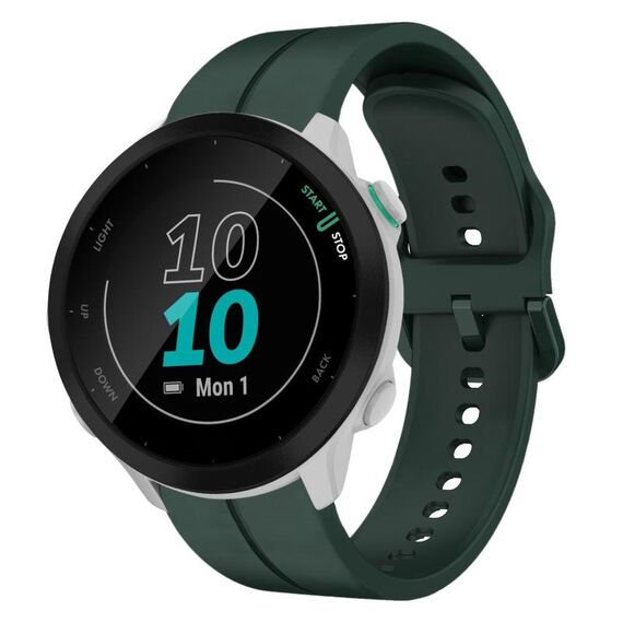 Per Garmin Forerunner 55 cinturino in silicone da 20 mm (verde scuro)