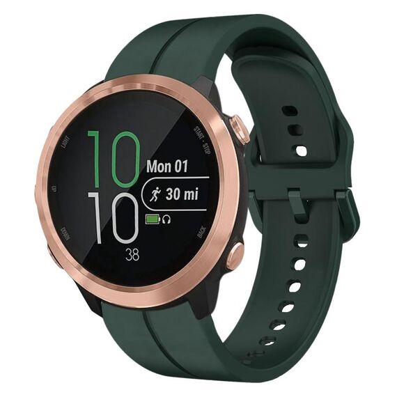 Per Garmin Forerunner 645 Music Cinturino in silicone da 20 mm con cinturino (verde scuro)