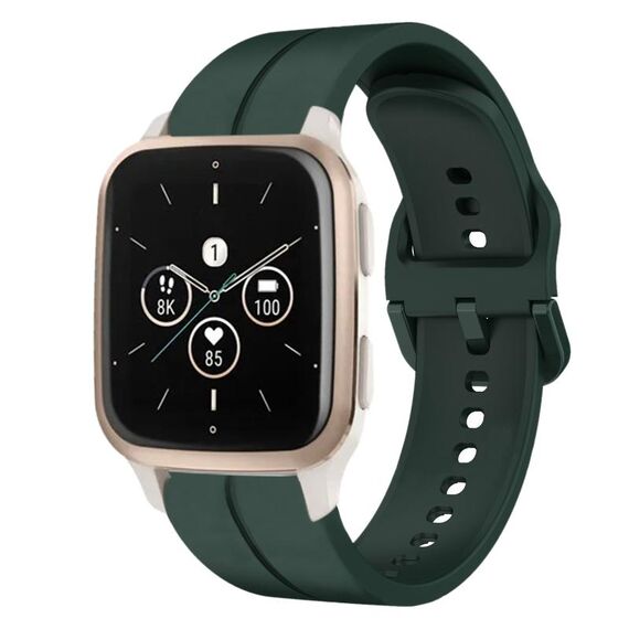 Per Garmin Forerunner Sq2 Music 20mm Loop cinturino in silicone (verde scuro)
