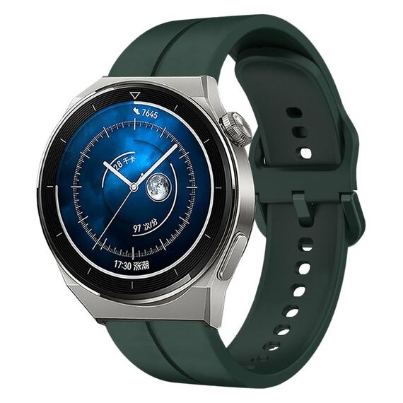 Per Huawei Watch GT3 Pro 43mm 20mm Cinturino in silicone con cinturino (verde scuro)