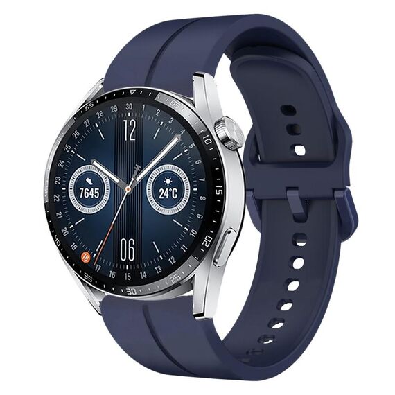 Per Huawei Watch GT3 42mm 20mm cinturino in silicone con cinturino (blu navy)