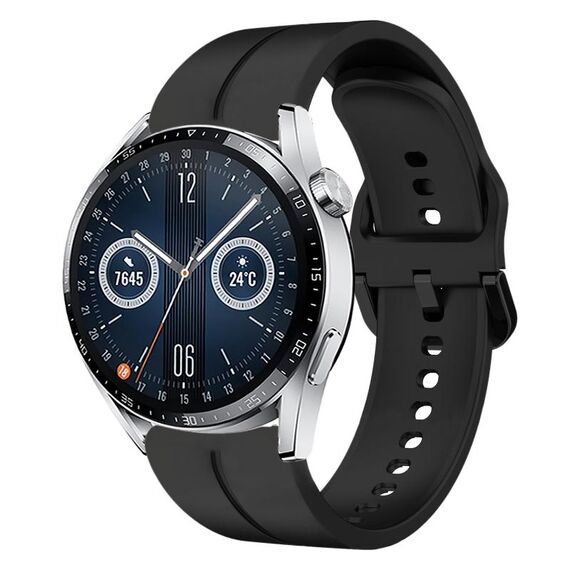 Per Huawei Watch GT3 42mm 20mm cinturino in silicone con cinturino (nero)