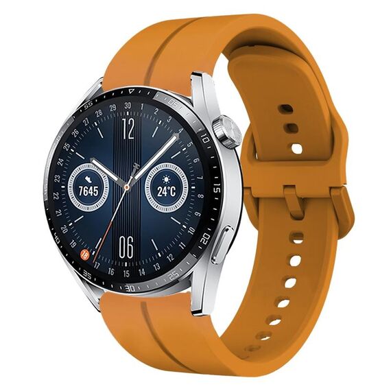 Per Huawei Watch GT3 42mm 20mm cinturino in silicone con cinturino (giallo ambra)