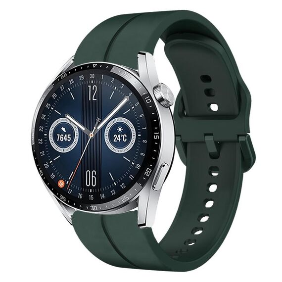 Per Huawei Watch GT3 42mm 20mm cinturino in silicone con cinturino (verde scuro)