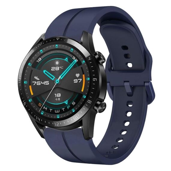 Per Huawei Watch GT2 42mm 20mm cinturino in silicone con cinturino (blu navy)