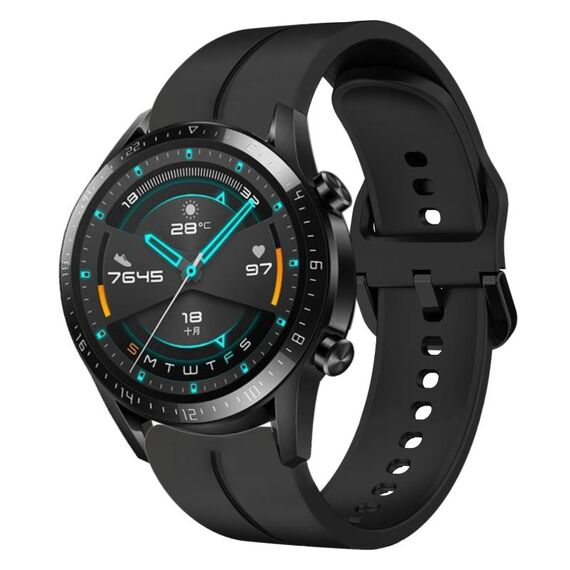 Per Huawei Watch GT2 42mm 20mm cinturino in silicone con cinturino (nero)
