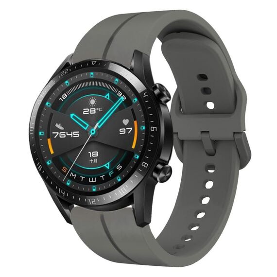 Per Huawei Watch GT2 42mm 20mm cinturino in silicone con cinturino (grigio scuro)