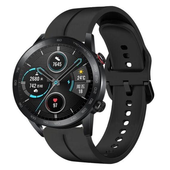 Per Honor MagicWatch2 42mm 20mm cinturino in silicone con cinturino (nero)