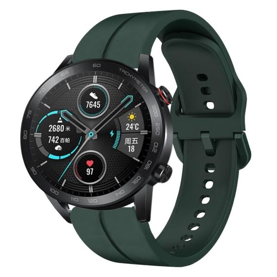Per Honor MagicWatch2 42mm 20mm cinturino in silicone con cinturino (verde scuro)