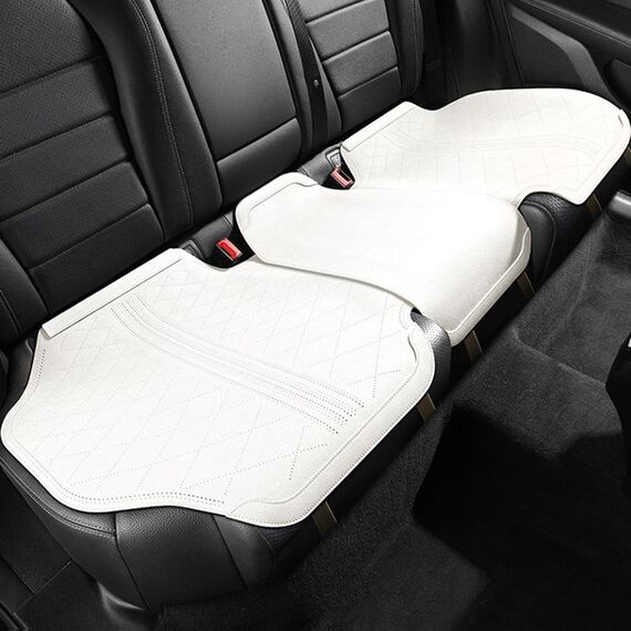 Cuscino per auto in pelliccia sintetica Cuscino di ventilazione traspirante per quattro stagioni, stile: cuscino posteriore lungo (bianco)