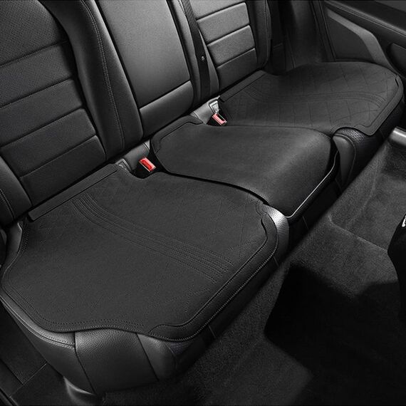 Cuscino per auto in pelliccia sintetica Cuscino di ventilazione traspirante per quattro stagioni, stile: cuscino posteriore lungo (nero)