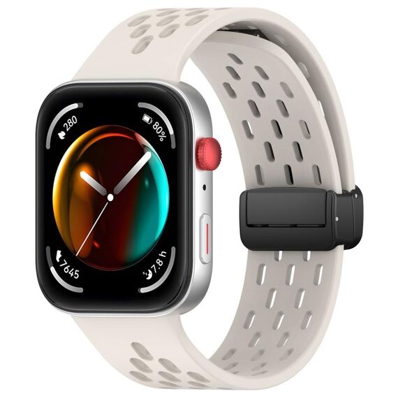 Per Huawei Watch Fit3 cinturino in silicone con fibbia magnetica pieghevole stile Fit3 (Starlight)
