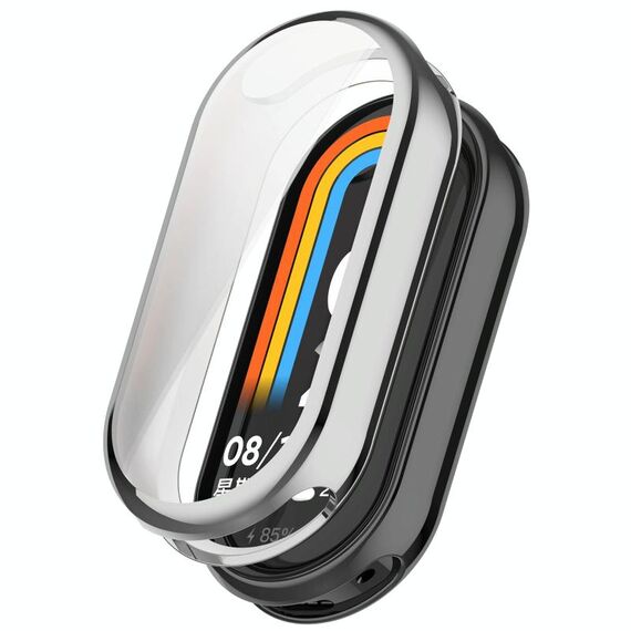 Per Xiaomi Smart Band 9 Custodia morbida per orologio elettrolitico in TPU a copertura totale (argento)