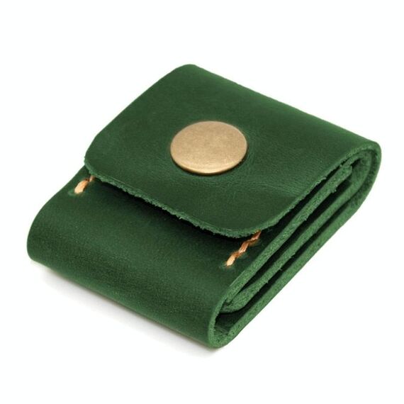 Custodia in pelle per scheda SIM per telefono cellulare Custodia per scheda di memoria Custodia per plettro per chitarra (verde)