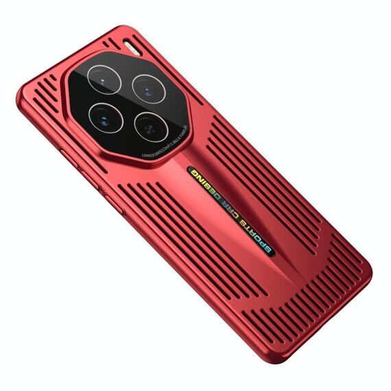 Custodia per telefono con copertura totale per PC con raffreddamento a lama per vivo X100S (rosso)